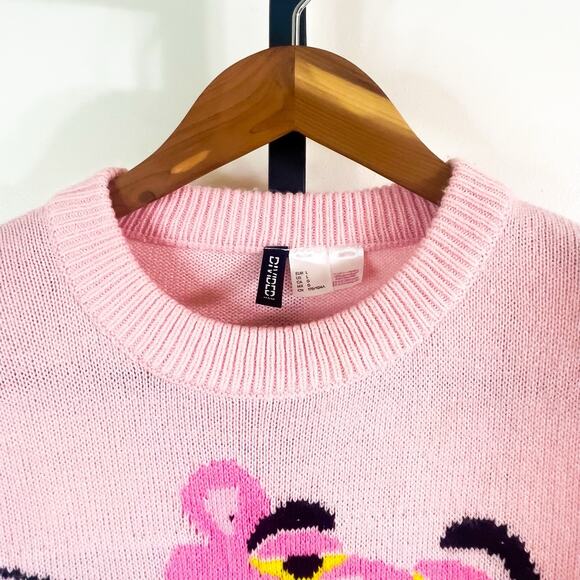 Divided by H&M Pink Panter Crew Neck Sweater - Pink, Size L - Picture 3 of 7